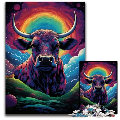 Symphony Cow Puzzle für Erwachsene 1000 Teile Holzpuzzle Denksportspiel für Teenager 1000 Teile (75x50cm) von CYSEHKRBL