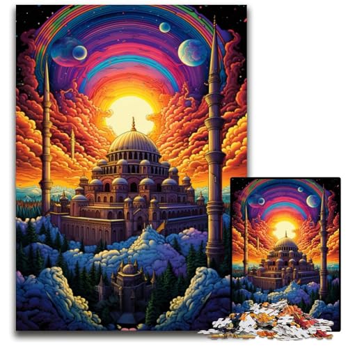 Türkiye Hagia Sophia 1000-teiliges Puzzle Holzpuzzle für Erwachsene für Reiseliebhaber und Paare anspruchsvolles Spielzeug 1000 Teile (75x50cm) von CYSEHKRBL