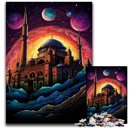 Türkiye Hagia Sophia 1000-teiliges Puzzle Papierpuzzle für Erwachsene für Reiseliebhaber und Paare anspruchsvolles Spielzeug 1000 Teile (38x26cm) von CYSEHKRBL