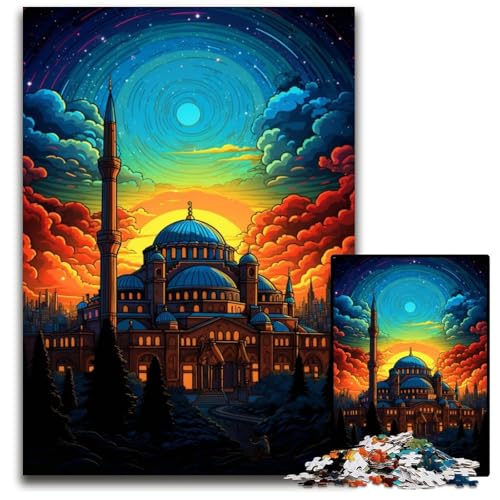 Türkiye Hagia Sophia 1000-teiliges Puzzle für Erwachsene. Puzzles für Erwachsene Weihnachten Halloween Ostern Neujahr. 1000 Teile (38x26cm) von CYSEHKRBL