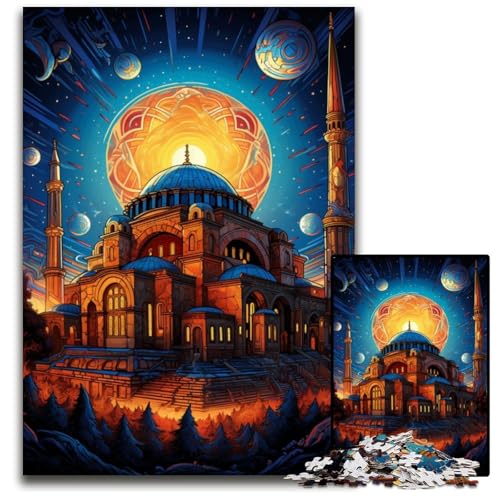 Türkiye Hagia Sophia Puzzle 1000 Teile Schwierige Puzzles für Erwachsene Hochschwieriges Denkspiel für Teenager 1000 PCS (38x26cm) von CYSEHKRBL