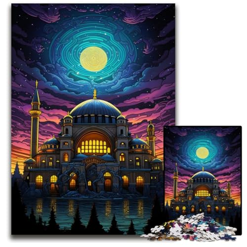 Türkiye Hagia Sophia Puzzle 1000 Teile Schwierige Puzzles für Erwachsene Hochschwieriges Denkspiel für Teenager 1000 PCS (75x50cm) von CYSEHKRBL