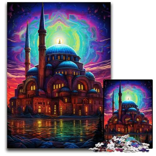 Türkiye Hagia Sophia Puzzle 1000 Teile für Erwachsene Puzzles für Erwachsene für Reiseliebhaber und Paare Herausforderndes Spielzeug 1000 PCS (38x26cm) von CYSEHKRBL