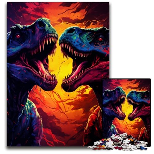 Tyrannosaurus Rex auf der Suche nach Beute Puzzle für Erwachsene 1000 Teile Puzzle für Erwachsene DIY Heimdekoration Geschenk Denksportaufgabe für Erwachsene 1000 Teile (75x50cm) von CYSEHKRBL