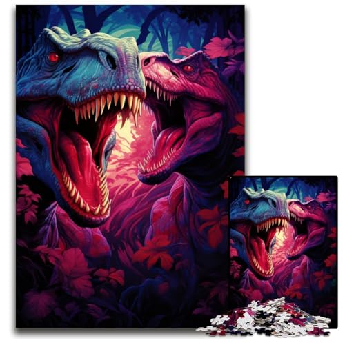 Tyrannosaurus Rex sucht Beute Puzzle 1000 Teile schwierige Puzzles für Erwachsene hochschwieriges Denkspiel für Teenager 1000 Teile (75x50cm) von CYSEHKRBL