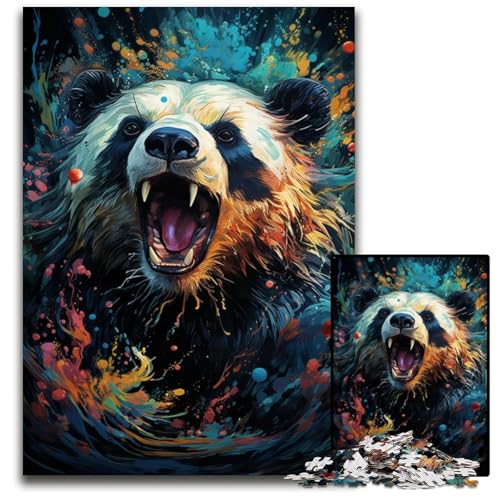 Unterwasser-Panda buntes psychedelisches Puzzle 1000 Teile für Erwachsene anspruchsvolle Puzzles anspruchsvolles DIY-Denkspiel perfektes Familienspiel oder dekoratives Geschenk 1000 Teile (38x26cm) von CYSEHKRBL