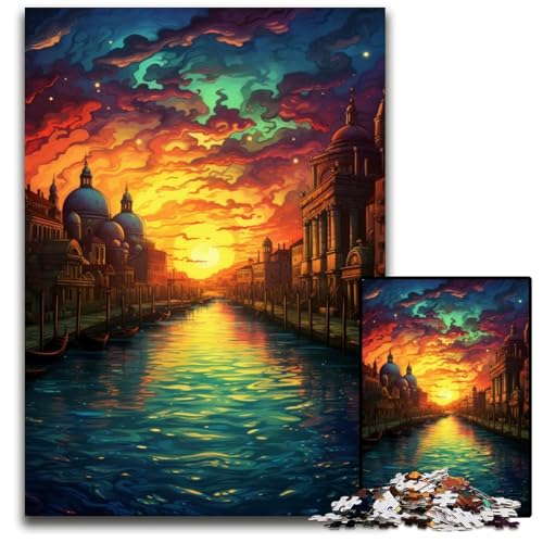 Venedig Italien Puzzle 1000 Teile für Erwachsene Puzzle für Erwachsene für Reiseliebhaber und Paare anspruchsvolles Spielzeug 1000 Teile (38x26cm) von CYSEHKRBL