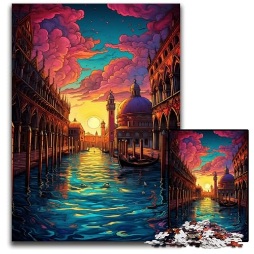 Venedig Italien Puzzle 1000 Teile für Erwachsene Puzzle für Erwachsene für Reiseliebhaber und Paare anspruchsvolles Spielzeug 1000 Teile (38x26cm) von CYSEHKRBL