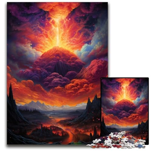 Vulkanausbrüche Puzzle 1000 Teile Holzpuzzles Gehirn-Herausforderndes DIY-Dekorationsspiel Interaktives Familienspielzeug 1000 PCS (75x50cm) von CYSEHKRBL