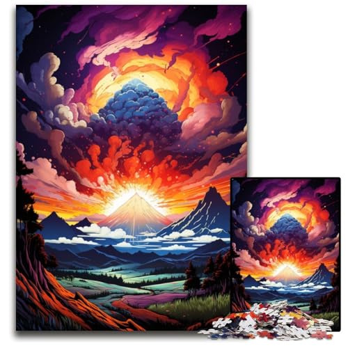Vulkanausbrüche Puzzle 1000 Teile Schwierige Puzzles für Erwachsene Hochschwieriges Denkspiel für Teenager 1000 PCS (75x50cm) von CYSEHKRBL