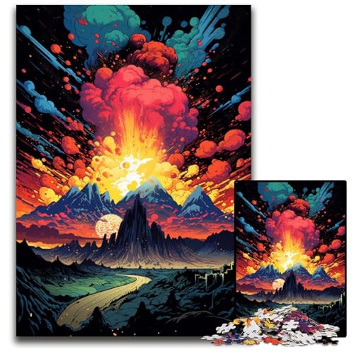 Vulkanausbrüche Puzzle 1000 Teile für Erwachsene Puzzle für Erwachsene für Reiseliebhaber und Paare Herausforderndes Spielzeug 1000 PCS (75x50cm) von CYSEHKRBL
