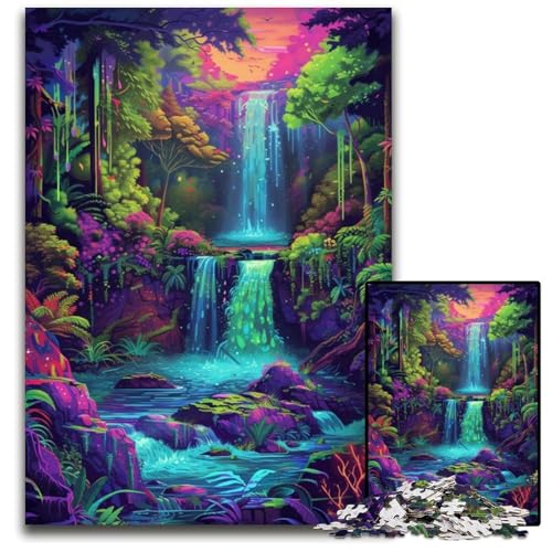 Wasserfall im Dschungel-Puzzle 1000 Teile für Erwachsene. Puzzle für Erwachsene für Reiseliebhaber und Paare. Anspruchsvolles Spielzeug. 1000 Teile (38x26cm) von CYSEHKRBL