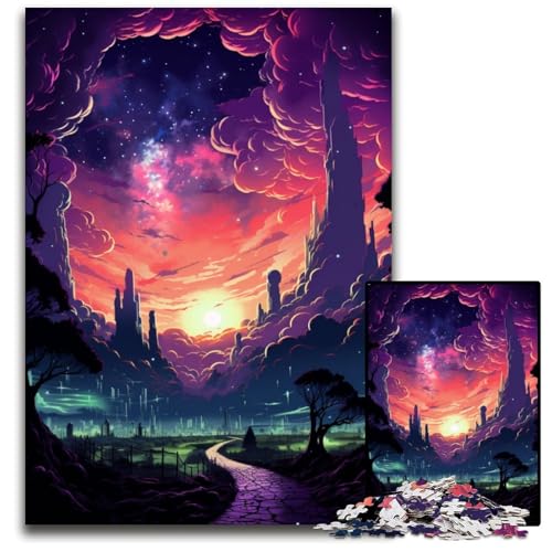 Wunderbare Nachtstadt-Puzzles für Erwachsene 1000 Teile Puzzles für Erwachsene DIY Heimdekoration Geschenk Denksportaufgabe für Erwachsene 1000 Teile (38x26cm) von CYSEHKRBL