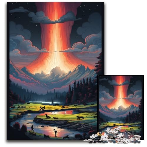 Yellowstone-Nationalpark 1000-teiliges Puzzle aus Holz für Erwachsene Familienspaß Aktivität Gehirntraining Teenager 1000 Teile (75x50cm) von CYSEHKRBL