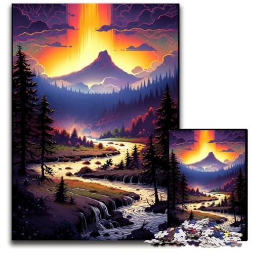 Yellowstone-Nationalpark 1000-teiliges Puzzle für Erwachsene Holzpuzzle Familienaktivität Denksportaufgabe Heimdekoration 1000 Teile (75x50cm) von CYSEHKRBL