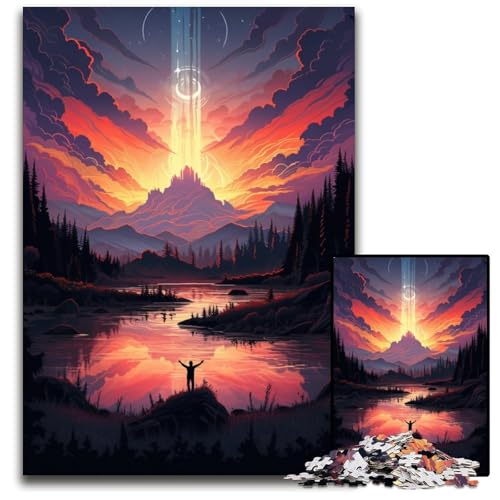 Yellowstone-Nationalpark 1000-teiliges Puzzle für Erwachsene Holzpuzzle Weihnachten Halloween Ostern Neujahr 1000 Teile (75x50cm) von CYSEHKRBL