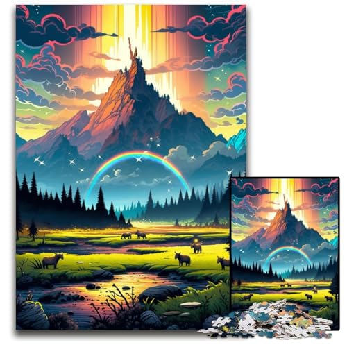 Yellowstone-Nationalpark 1000-teiliges Puzzle für Erwachsene Papierpuzzle Weihnachten Halloween Ostern Neujahr 1000 Teile (38x26cm) von CYSEHKRBL