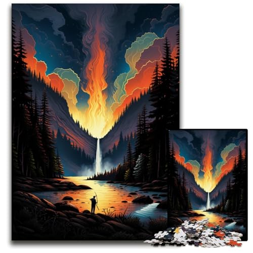 Yellowstone-Nationalpark 1000-teiliges Puzzle für Erwachsene Puzzles für Erwachsene Weihnachten Halloween Ostern Neujahr 1000 Teile (75x50cm) von CYSEHKRBL