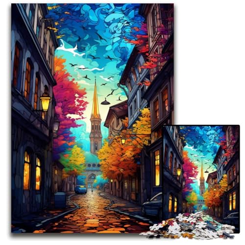 Zürich_Altstadt 1000-teiliges Puzzle aus Holz anspruchsvolles Denkspiel für Teenager Spaß am Familienspielabend 1000 Teile (75x50cm) von CYSEHKRBL