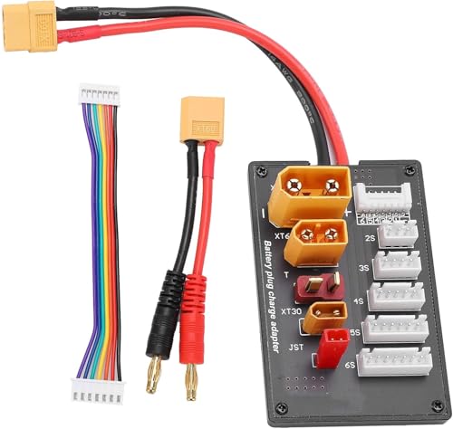 CYSFETENA ABS Xt60 Lipo-Parallel-Ladeplatine mit 14AWG-Spezial-Soft-Silikonkabel, XT90/XT30/JST/T Stecker Parallelladeplatine, Xt30 Xt60 Parallel-Ladekarte für 2S-6S-Akkus von CYSFETENA