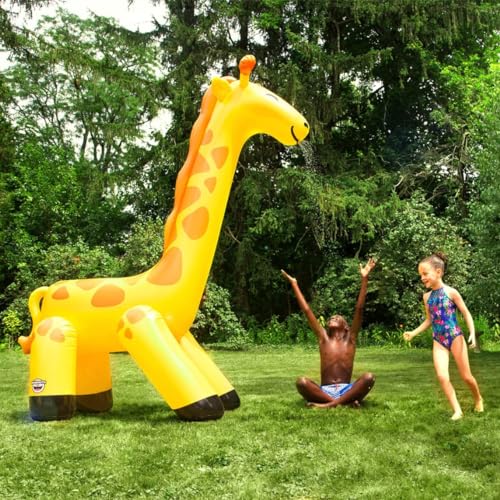 Aufblasbares Wassersprühspielzeug, Outdoor-Kinder, Giraffe, Wassersprühspielzeug für den Strand, 220 cm aufblasbare Giraffe für Sommerschwimmen, Party, Pool, Sprühwasserspielzeug, Hinterhof von CYTBEK