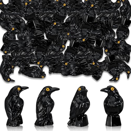 CYUXING 50 Stück kleine Krähenstatuen aus Kunstharz, Mini-Halloween-Figuren, Dekorationsartikel, Krähendekorationen, winzige Figuren, Tierdekorzubehör, geeignet für Szenendekoration CYUXING 50 Stück kleine Krähenstatuen aus Kunstharz, Mini-Halloween-Figuren, Dekorationsartikel, Krähendekorationen, winzige Figuren, Tierdekorzubehör, geeignet für Szenendekoration von CYUXING