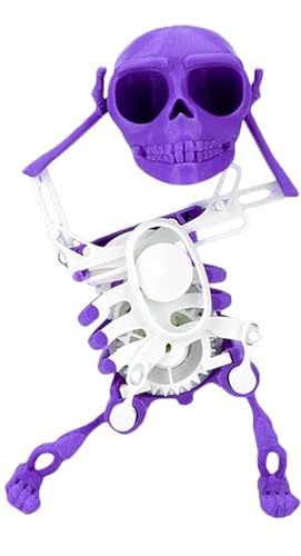 CYWBUEAFY Tanzender und schwingender 3D-Totenkopf, Schreibtischdekoration, Stressabbau- und Angstspielzeug, Halloween-Skelett-Aufziehroboter für Halloween von CYWBUEAFY