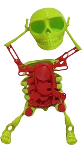CYWBUEAFY Tanzender und schwingender 3D-Totenkopf, Schreibtischdekoration, Stressabbau- und Angstspielzeug, Halloween-Skelett-Aufziehroboter für Halloween von CYWBUEAFY