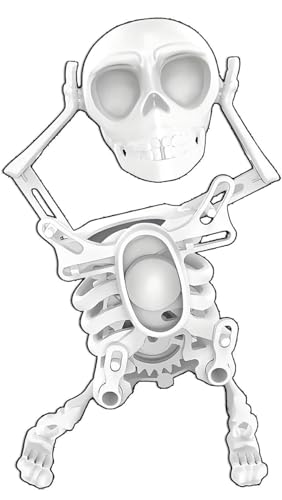 CYWBUEAFY Tanzender und schwingender 3D-Totenkopf, Schreibtischdekoration, Stressabbau- und Angstspielzeug, Halloween-Skelett-Aufziehroboter für Halloween von CYWBUEAFY