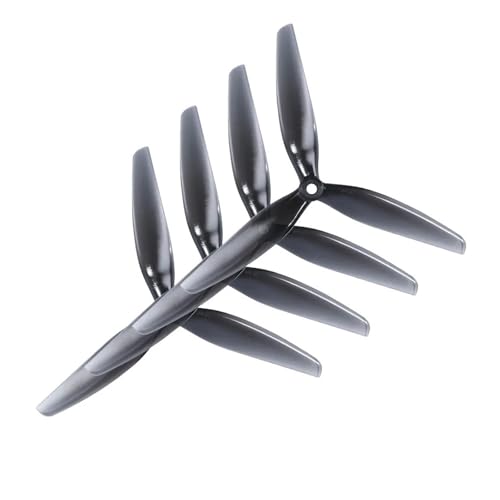 4 Stück, kompatibel mit Macroquad, 3-Blatt-/Tri-Blatt-Propeller aus schwarz-kohlenstoffverstärktem Nylon(4pcs 7X4X3 7 inch) von CYWDHFO