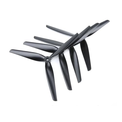 4 Stück, kompatibel mit Macroquad, 3-Blatt-/Tri-Blatt-Propeller aus schwarz-kohlenstoffverstärktem Nylon(4pcs 8X4X3 8 inch) von CYWDHFO