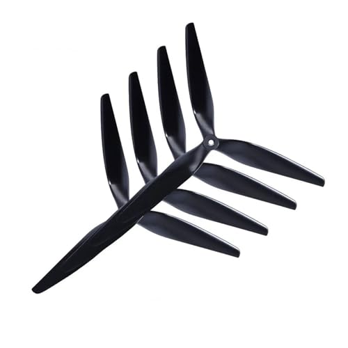 4 Stück, kompatibel mit Macroquad, 3-Blatt-/Tri-Blatt-Propeller aus schwarz-kohlenstoffverstärktem Nylon(4pcs 9X5X3 9 inch) von CYWDHFO