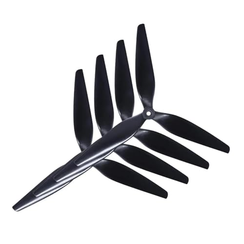 Kompatibel mit Macroquad, 3-Blatt/Tri-Blatt-Propeller aus schwarz-kohlenstoffverstärktem Nylon(4pcs 10X5X3) von CYWDHFO