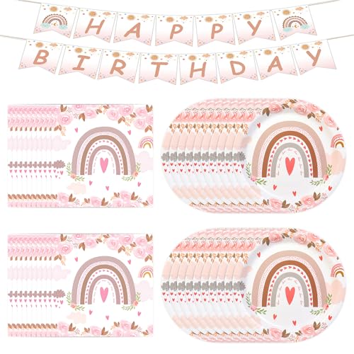 20Stk 9 inch Pappteller für Geburtstagsfeiern und 20Stk Boho Regenbogen Serviette, Geburtstag Pappteller Partygeschirr 23cm, Bohemian Regenbogen Partygeschirr für Kinder 20Stk 9 inch Pappteller für Geburtstagsfeiern und 20Stk Boho Regenbogen Serviette, Geburtstag Pappteller Partygeschirr 23cm, Bohemian Regenbogen Partygeschirr für Kinder von CYZBL
