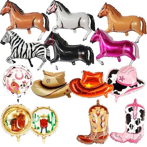 10 Stück Western Cowboy Deko Luftballons Party Dekorationen, Western Cowboy Thema Party Folienballons Party Supplies Enthalten Cowgirl Hüte, Stiefel, Runder Ball mit Cowboy-Aufdruck 10 Stück Western Cowboy Deko Luftballons Party Dekorationen, Western Cowboy Thema Party Folienballons Party Supplies Enthalten Cowgirl Hüte, Stiefel, Runder Ball mit Cowboy-Aufdruck von CYZJPRVN