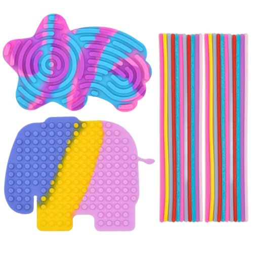 CYZJPRVN Sensorik Activity Board, Silikon Sensory Activity Board, Kinder Silikon Sensorik Spielzeug,Doppelseitiges Aktivitätsbrett, für Kinder 3+ & Erwachsene zur Beruhigung, Angstzuständen von CYZJPRVN