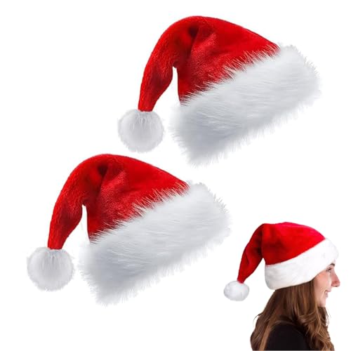 CZAYEFNH Weihnachtsmützen,2 Stück Nikolausmütze, Weihnachtsmann Mützen, Santa Mütze, Rot Santa Hat Nikolaus Dicker Fellrand aus Plüsch kuschelweich und angenehm CZAYEFNH Weihnachtsmützen,2 Stück Nikolausmütze, Weihnachtsmann Mützen, Santa Mütze, Rot Santa Hat Nikolaus Dicker Fellrand aus Plüsch kuschelweich und angenehm von CZAYEFNH