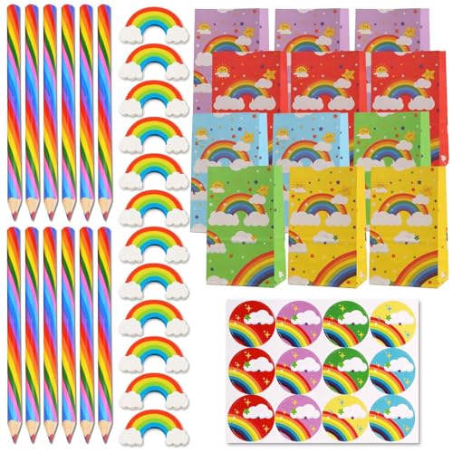 CZAYEFNH Regenbogen Buntstifte Set,Rainbow Colour Pencil Set - Gastgeschenke für ergeburtstage, Dekorationsmaterialien und Mitgebsel, Inklusive Regenbogenstifte, Radiergummis und Geschenktüten CZAYEFNH Regenbogen Buntstifte Set,Rainbow Colour Pencil Set - Gastgeschenke für ergeburtstage, Dekorationsmaterialien und Mitgebsel, Inklusive Regenbogenstifte, Radiergummis und Geschenktüten von CZAYEFNH