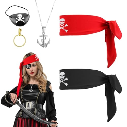 CZAYEFNH Piraten Accessoires Damen - 5-teiliges Kostümset für Karibische Partys, Halloween & mehr CZAYEFNH Piraten Accessoires Damen - 5-teiliges Kostümset für Karibische Partys, Halloween & mehr von CZAYEFNH