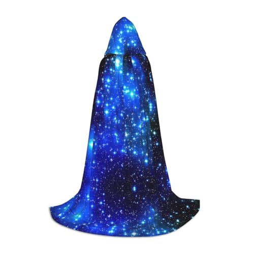 CZDBNLHF Blauer glänzender Sternen-Druck, Halloween-Umhang, gruseliges Kostümzubehör für ein unvergessliches Halloween CZDBNLHF Blauer glänzender Sternen-Druck, Halloween-Umhang, gruseliges Kostümzubehör für ein unvergessliches Halloween von CZDBNLHF