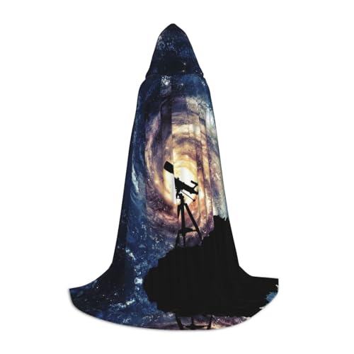 CZDBNLHF Weltraum-Galaxie mit Teleskop-Druck, Halloween-Umhang, gruseliges Kostümzubehör für ein unvergessliches Halloween CZDBNLHF Weltraum-Galaxie mit Teleskop-Druck, Halloween-Umhang, gruseliges Kostümzubehör für ein unvergessliches Halloween von CZDBNLHF