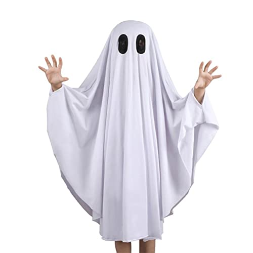 Geistergesicht Umhang für Kinder, Halloween, Geist, weißer Umhang mit Kapuze, Geisterkostüm, Gruselumhang für Halloween, Cosplay-Kostüm Geistergesicht Umhang für Kinder, Halloween, Geist, weißer Umhang mit Kapuze, Geisterkostüm, Gruselumhang für Halloween, Cosplay-Kostüm von CZSMART