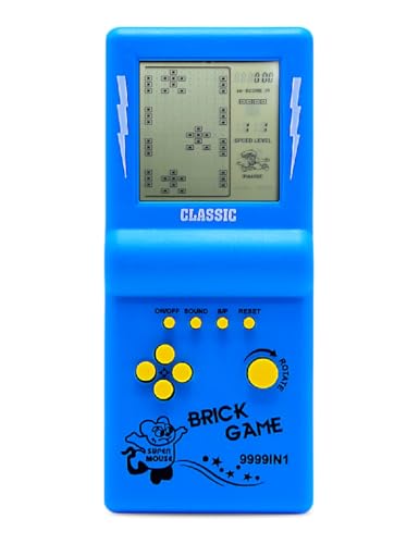 CZT Großbild-Ziegel Spielkonsole klassisches Puzzle eingebaut 23 Spiele Geschwindigkeit/Schwierigkeitsgrad einstellbar mit 2 AA-Batterien (Nicht im Lieferumfang enthalten) (Blau) von CZT