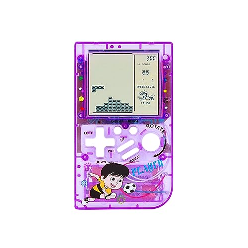 CZT Kreative transparente Ziegelmaschine Retro Spielkonsole Handheld Spielkonsole Interessantes Puzzle Spiele jederzeit überall Spielen Kindergeschenke Studentengeschenke Pocket Spielkonsole (Purple) von CZT