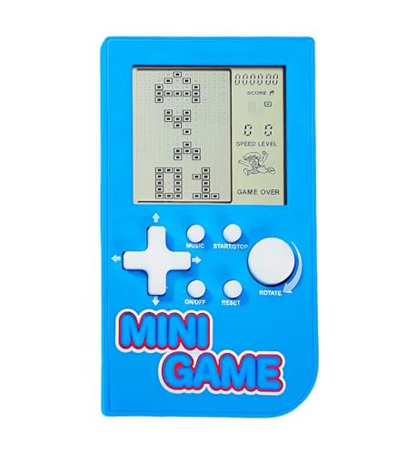 CZT Mini-Puzzle-Block-Spielkonsole 26 Retro-Bausteinspiele Handheld-Spielkonsole die Freizeit unterwegs Tragbare elektronische Spiele Spielzeug Kinder/Studenten (Blau) von CZT