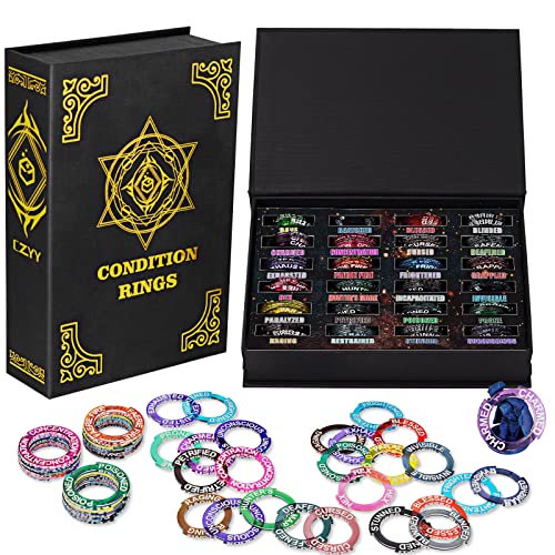 CZYY D&D Acrylic Condition Rings 72 PCS Status Effect Markers in 18 Conditions & Colors with 3x6 Storage Box Great DM Tool for Dungeons & Dragons, Pathfinder and RPG Miniatures von CZYY