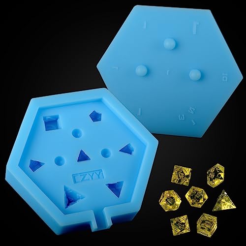DND Würfelform Silikon 7 Standard polyedrische scharfe Kanten Würfelplatte Form für D&D, Tischplatte RPG DND Würfelform Silikon 7 Standard polyedrische scharfe Kanten Würfelplatte Form für D&D, Tischplatte RPG von CZYY