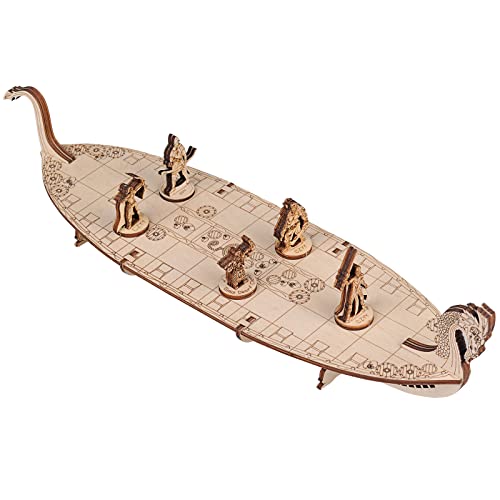Miniatures Wikinger-Langschiff, Holz, lasergeschnitten, 2,5 cm, quadratisches Gitter, Schiffskampfkarte für D&D, Dungeons and Dragons, Pathfinder oder andere Tabletop-RPG Miniatures Wikinger-Langschiff, Holz, lasergeschnitten, 2,5 cm, quadratisches Gitter, Schiffskampfkarte für D&D, Dungeons and Dragons, Pathfinder oder andere Tabletop-RPG von CZYY