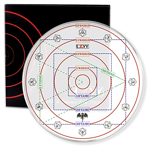 Upgraded Spell AOE Damage Template Extra Large to 30' Cube & 30' Cone, Acryl D&D Area Effect Marker with Gift Box - Perfect Tabletop RPG Gaming Accessories, Tools for Dungeons and Dragons, TTRPGs von CZYY