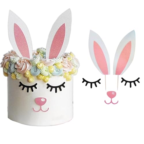 Hasenohren-Kuchenaufsatz, Oster-Kuchenaufsatz für Ostern, Frühlingsparty, Dekoration, Babyparty, Dessert-Zubehör, 2 Stück von CZolden